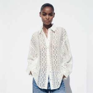 ZARA Combination Crochet Shirt